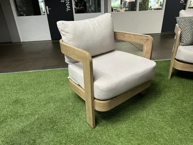 Set 4 teiliges Loungeset Holzoptik-taupe, Garten Sitzgruppe beige