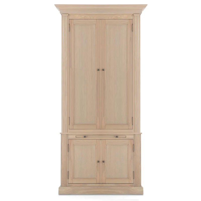 Bücherschrank Eiche-Natur, Wohnzimmerschrank mit vier Türen, Breite 100 cm