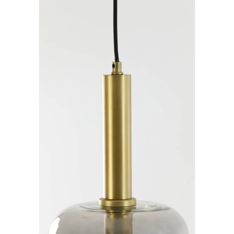 Hängeleuchte Gold-grau, Hängelampe Glas Gold, Durchmesser 22 cm