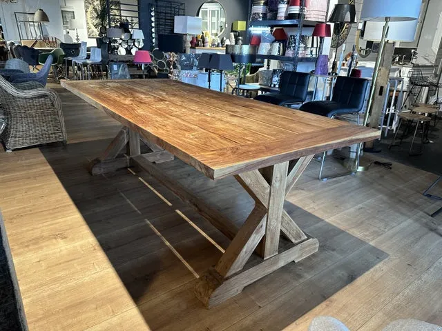 Esstisch Teak, Gartentisch Massivholz, Tisch Holz, Länge 220 cm