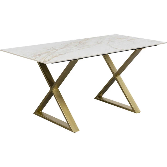Esstisch Gold Marmoroptik , Esstisch rechteckig Gold, Tisch Tischplatte Marmoroptik Gold, Länge160 cm