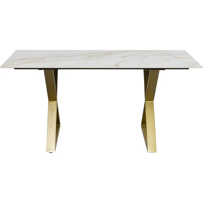 Esstisch Gold Marmoroptik , Esstisch rechteckig Gold, Tisch Tischplatte Marmoroptik Gold, Länge160 cm