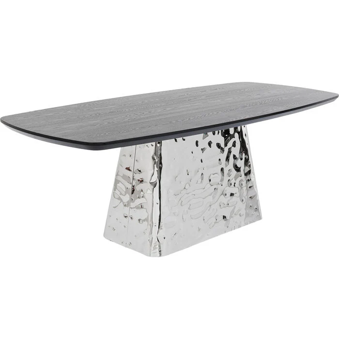 Esstisch Silber-schwarz , Esstisch schwarz, Tisch Silber-Tischgestell, Länge 220 cm