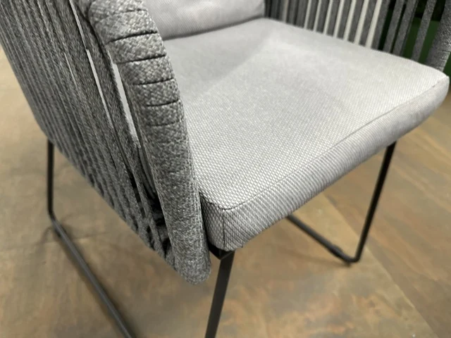 Gartenstuhl grau Textil, Stuhl grau