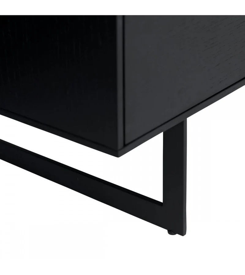 Sideboard schwarz, Anrichte schwarz, Breite 155 cm