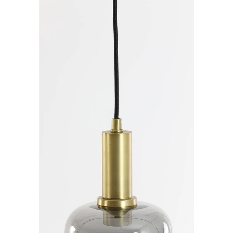 Hängeleuchte Gold-grau, Hängelampe Glas Gold, Durchmesser 16 cm