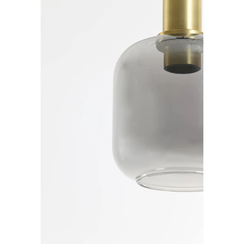 Hängeleuchte Gold-grau, Hängelampe Glas Gold, Durchmesser 16 cm