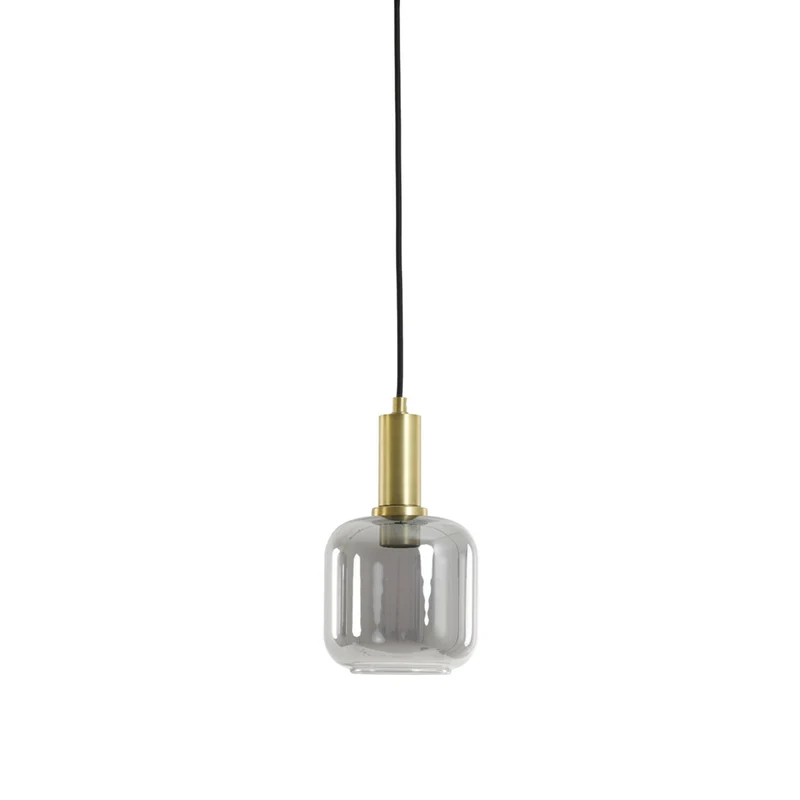 Hängeleuchte Gold-grau, Hängelampe Glas Gold, Durchmesser 21 cm