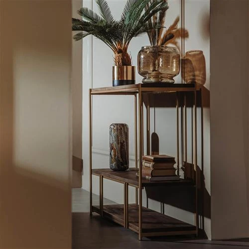 Regal braun-Bronze, Bücherregal braun, Breite 120 cm