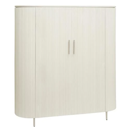 Wohnzimmerschrank beige-weiß, Schrank beige-weiß, Breite 135 cm