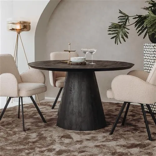 Esstisch schwarz rund, Tisch rund schwarz, Durchmesser 150 cm
