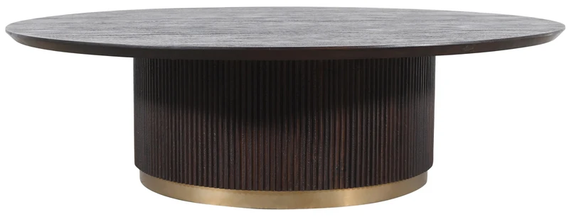 Couchtisch braun rund, Couchtisch rund braun, Couchtisch braun-Gold, Durchmesser 150 cm