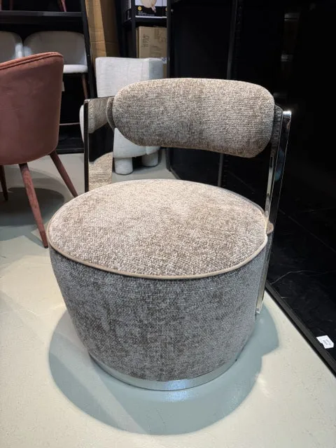 Sessel grau-braun, drehbarer Sessel Metall-Gestell