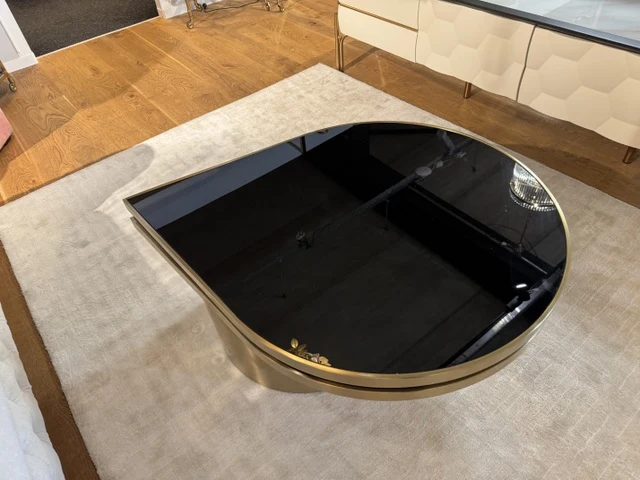 Couchtisch ausziehbar Gold, Couchtisch schwarz-Gold, Länge 118 cm