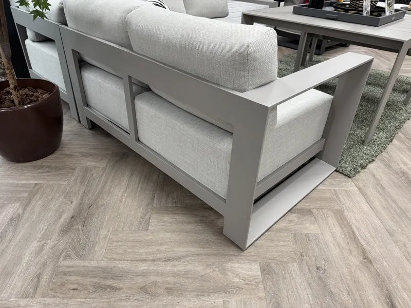 Loungesofa taupe 3-teilig, Gartenecksofa taupe, Eck-Gartensofa taupe, Maße 230x230 cm