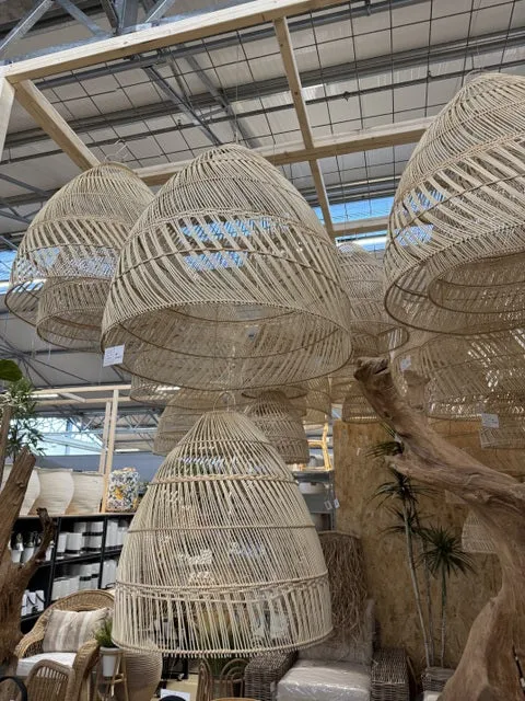 Hängelampe Rattan, Pendelleuchte Rattan, Durchmesser 80 cm