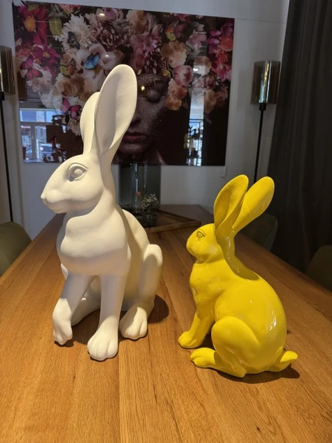 Osterhase gelb, Deko-Hase gelb, Höhe 40 cm