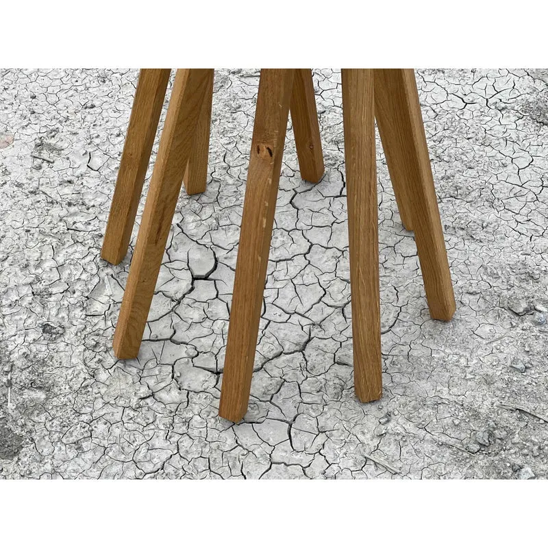 Garderobenständer Holz massiv, moderne Garderobe Farbe Naturholz, Ø 55 cm