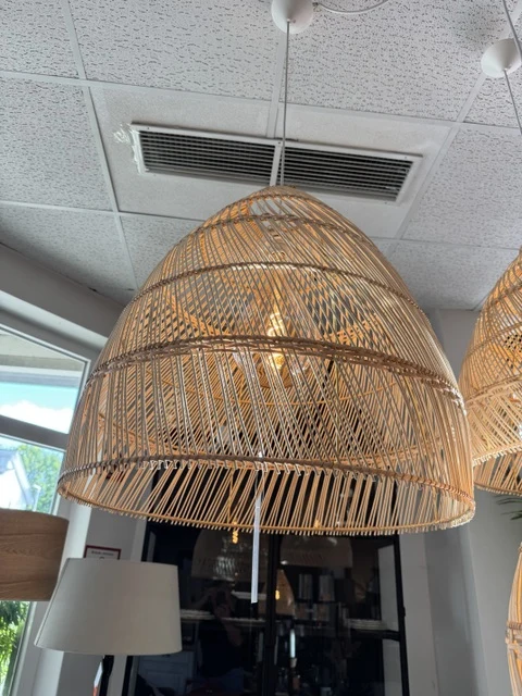 Hängelampe Rattan, Pendelleuchte Rattan, Durchmesser 50 cm