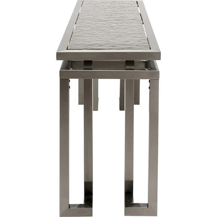 Konsole grau Glas-Metall, Glaskonsole grau, Breite 160 cm
