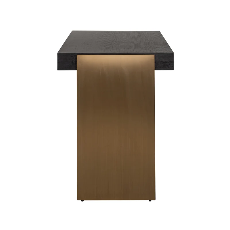Schreibtisch schwarz-Gold, Schminktisch Gold-schwarz, Breite 140 cm
