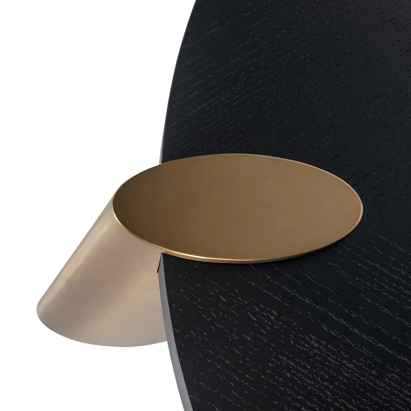 Couchtisch rund schwarz-Gold, runder Couchtisch Gold-schwarz, Durchmesser 117 cm