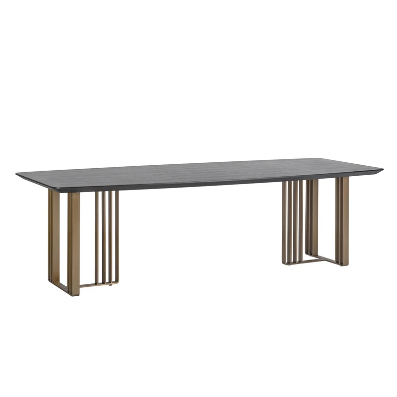 Esstisch schwarz-Gold, Tisch Gold-schwarz, Länge 220 cm