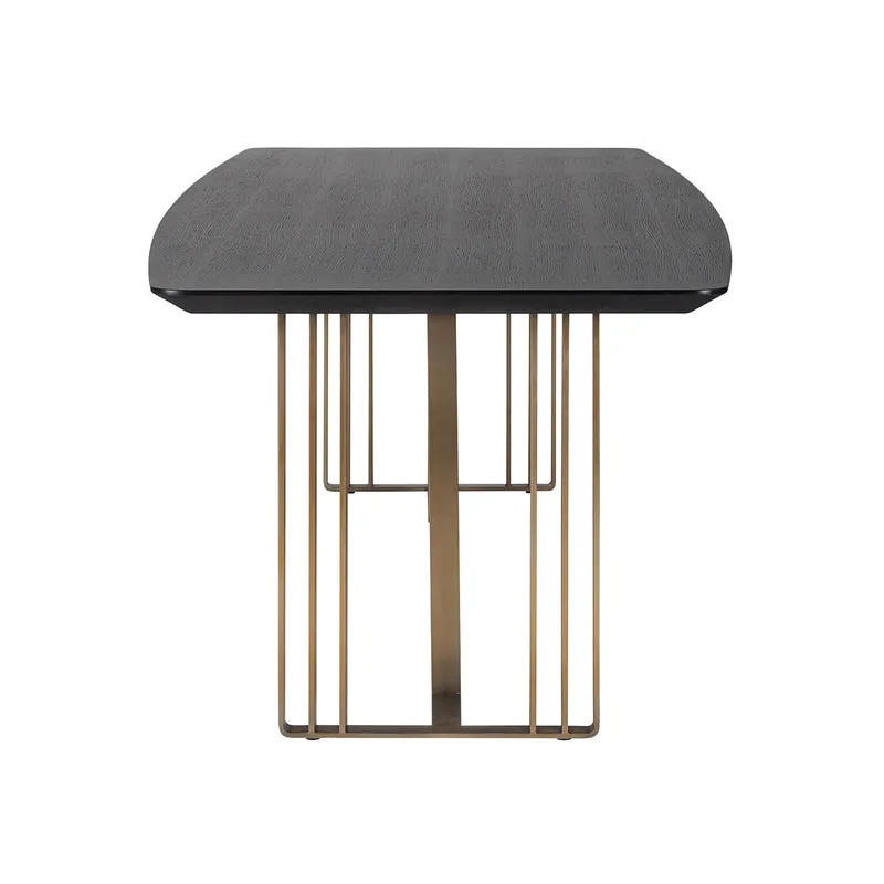 Esstisch schwarz-Gold, Tisch Gold-schwarz, Länge 220 cm