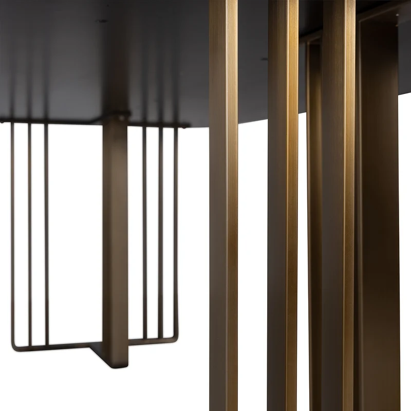 Esstisch schwarz-Gold, Tisch Gold-schwarz, Länge 220 cm