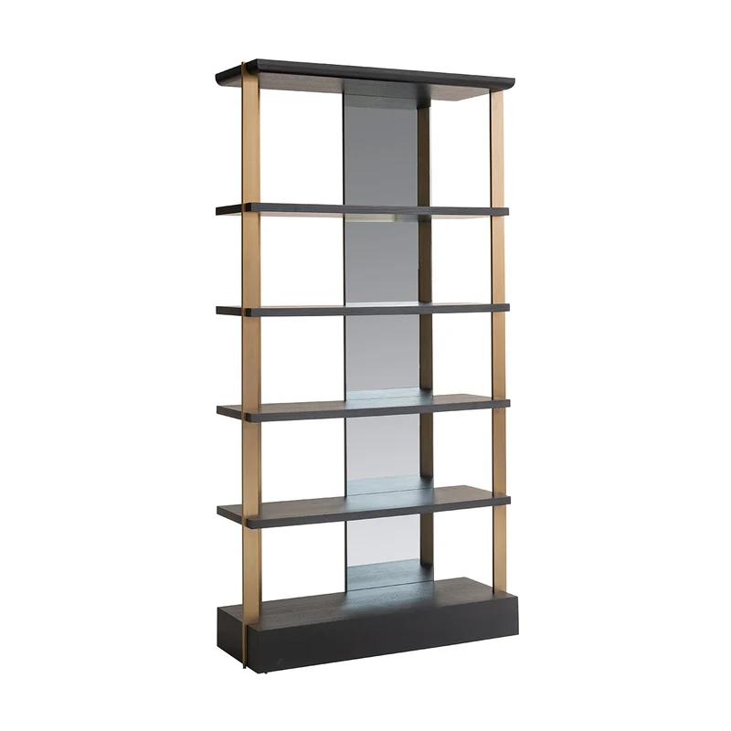 Regal schwarz-Gold, Bücherregal Gold-schwarz, Breite 112 cm