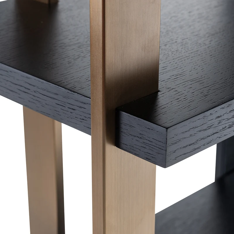 Regal schwarz-Gold, Bücherregal Gold-schwarz, Breite 112 cm