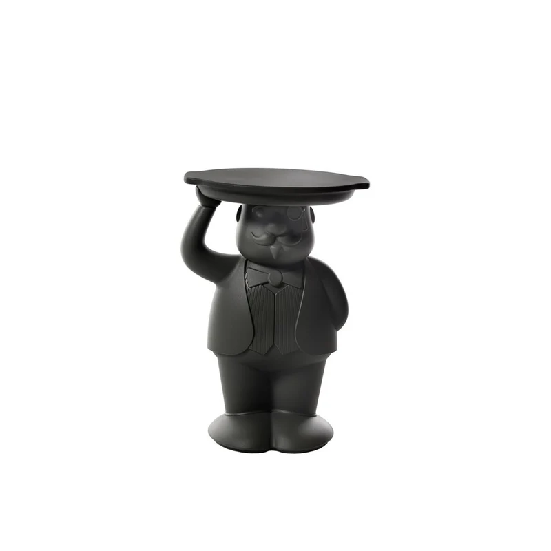 Garten-Beistelltisch schwarz, Beistelltisch schwarz Kunststoff, Höhe 60 cm