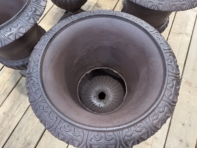 Pflanztopf Klassik M, Pflanztopf braun Metall, Blumentopf Metall, Durchmesser 24 cm
