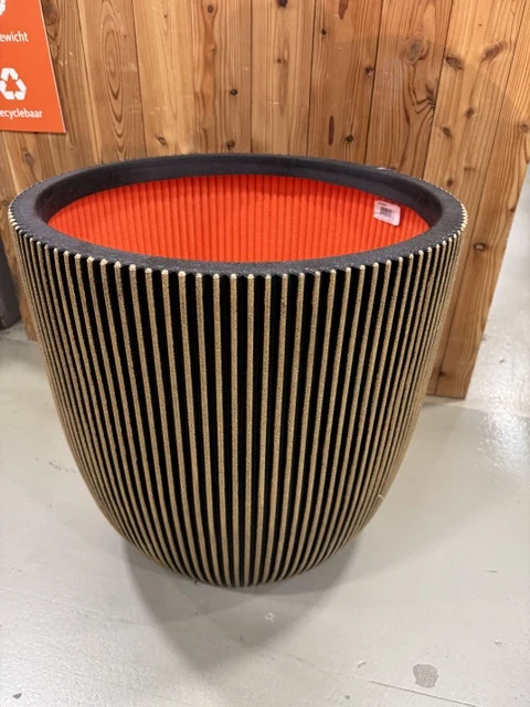 Pflanzen-Übertopf Gold-schwarz, Blumen-Übertopf Gold, Planztopf Gold, Durchmesser 54 cm