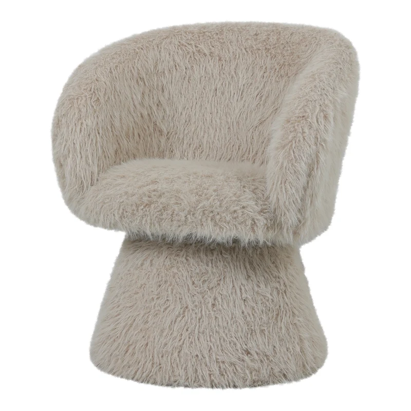 Stuhl beige Felloptik, Esszimmerstuhl beige