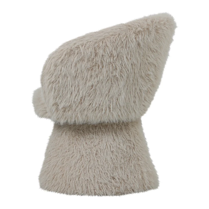 Stuhl beige Felloptik, Esszimmerstuhl beige