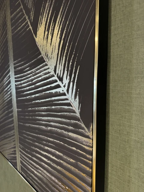 Wandbild schwarz-Gold, Bild schwarz-Gold, Breite 102 cm
