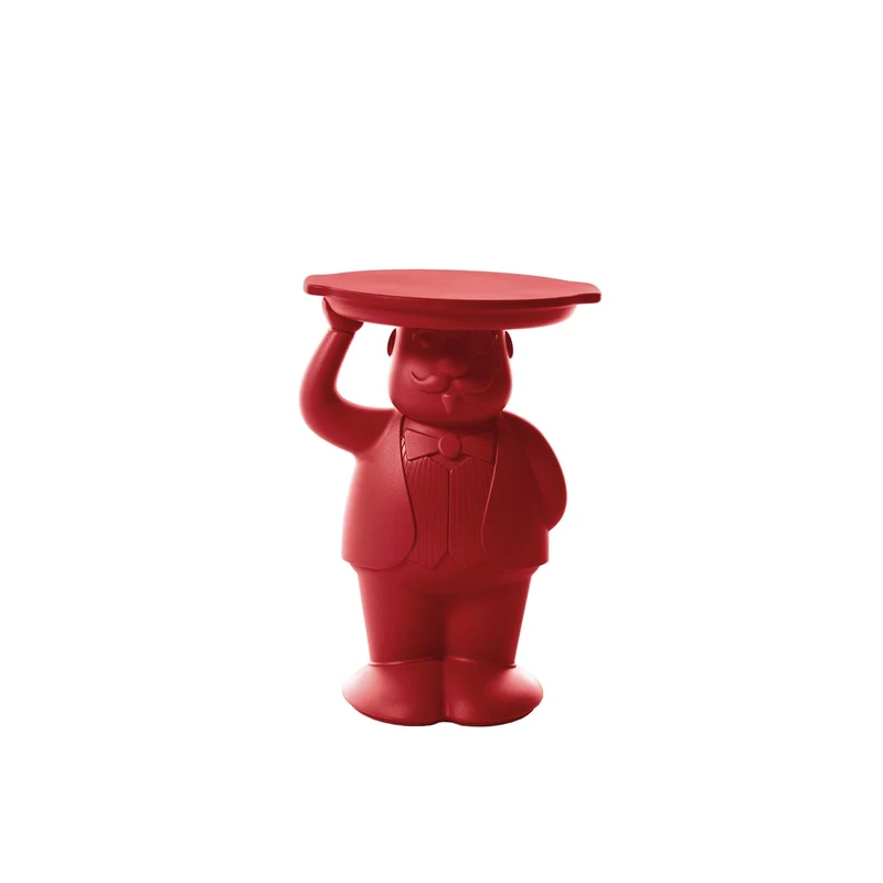 Garten-Beistelltisch rot, Beistelltisch rot Kunststoff, Höhe 60 cm