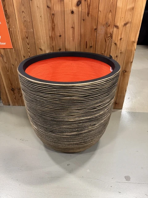 Pflanztopf Gold-schwarz, Blumen-Übertopf Gold, Durchmesser 54 cm