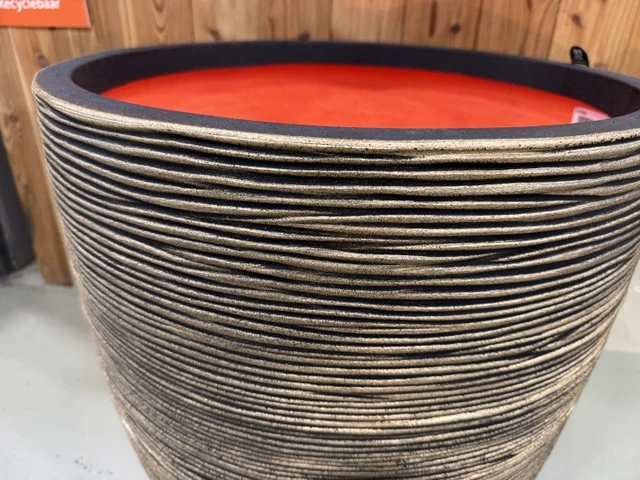 Pflanztopf Gold-schwarz, Blumen-Übertopf Gold, Durchmesser 54 cm