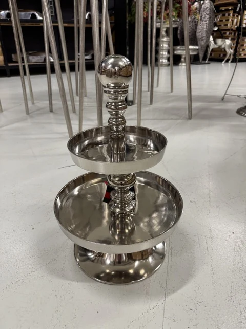 Etagere Silber, Etagere rund, Höhe 52 cm