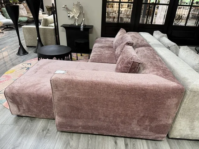 Ecksofa rosa, Sofa rosa, Breite 308 cm