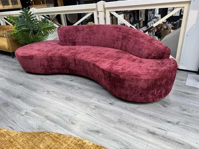 Sofa halbrund rot, Sitzsofa rot, Breite 300 cm