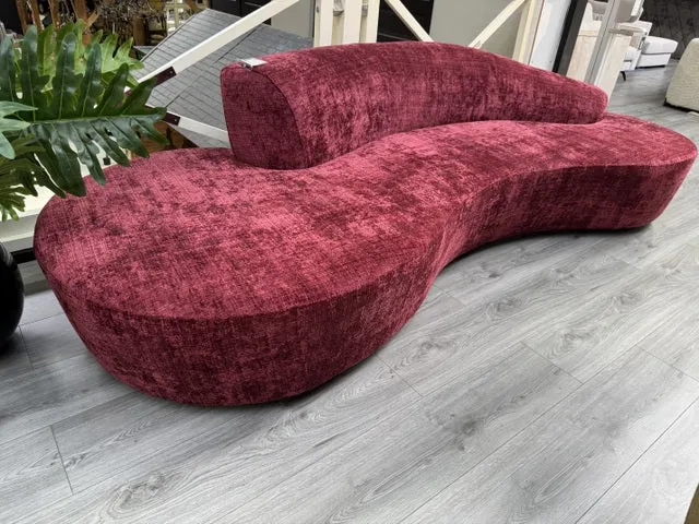 Sofa halbrund rot, Sitzsofa rot, Breite 300 cm