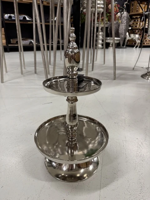 Etagere Silber, Etagere rund, Höhe 55 cm