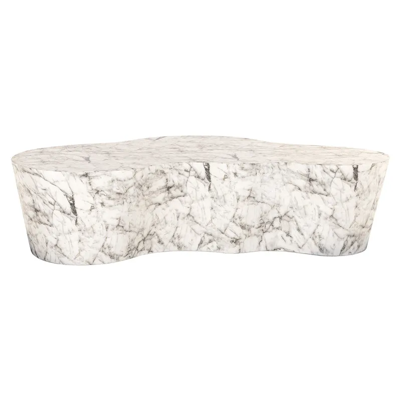 Couchtisch weiß Marmoroptik, Garten-Couchtisch weiß-grau, Breite 150 cm
