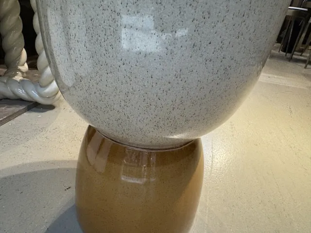 Beistelltisch beige braun, Beistelltisch Keramik, Durchmesser 28 cm