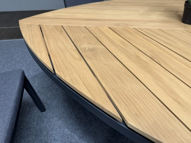 Gartentisch Teak-Holz, Gartentisch anthrazit Aluminium-Gestell, Maße 170x170 cm