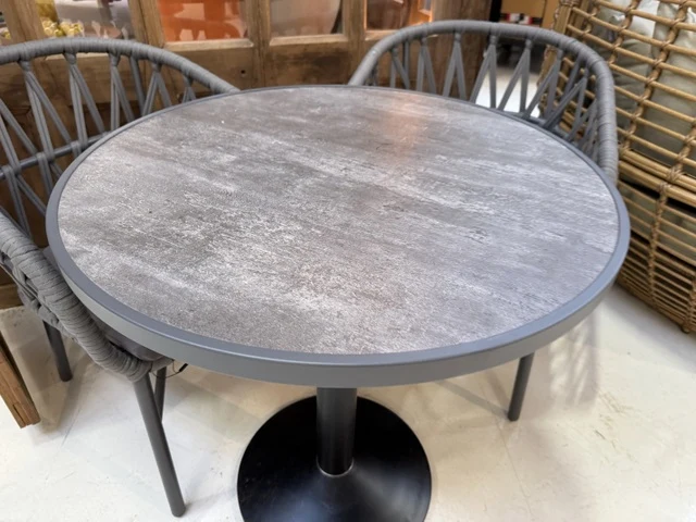 Bistrotisch schwarz-grau, Bistrotisch grau, Durchmesser 70 cm