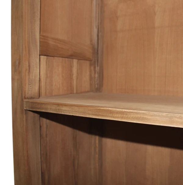 Bücherschrank Teakholz, Regal Holz braun, Breite 136 cm